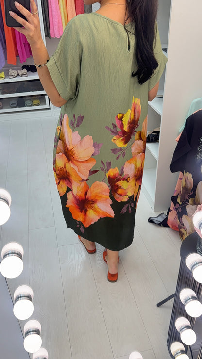 Quincie Floral Print Loose Fit Dress