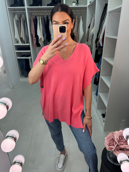 Kimberly Side Button Poncho Jumper