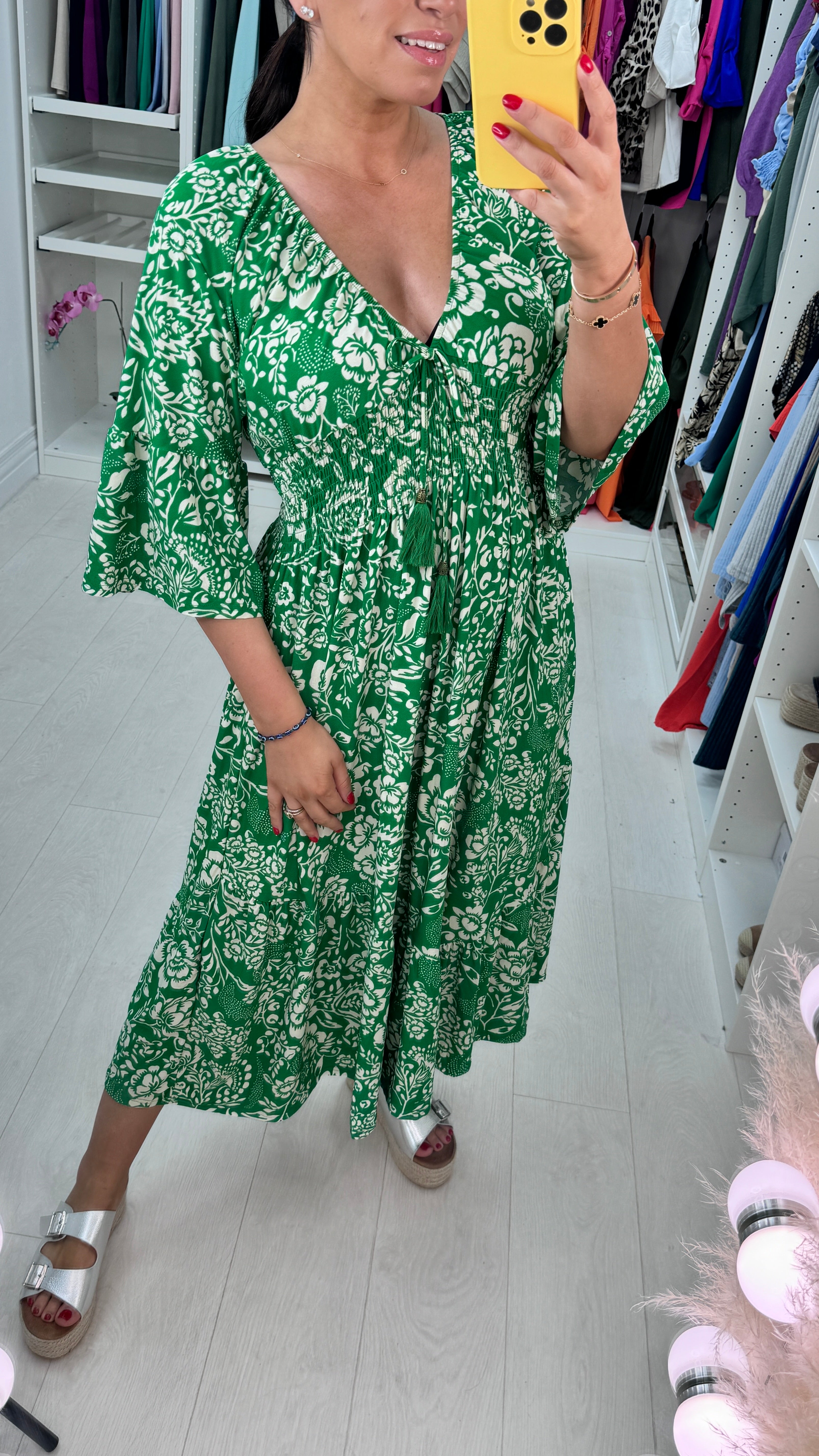 Holly Floral Tassel Tie Magic Midi Dress