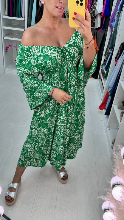 Holly Floral Tassel Tie Magic Midi Dress