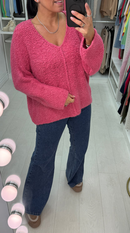 Katie Boucle Super Soft V Neck Jumper