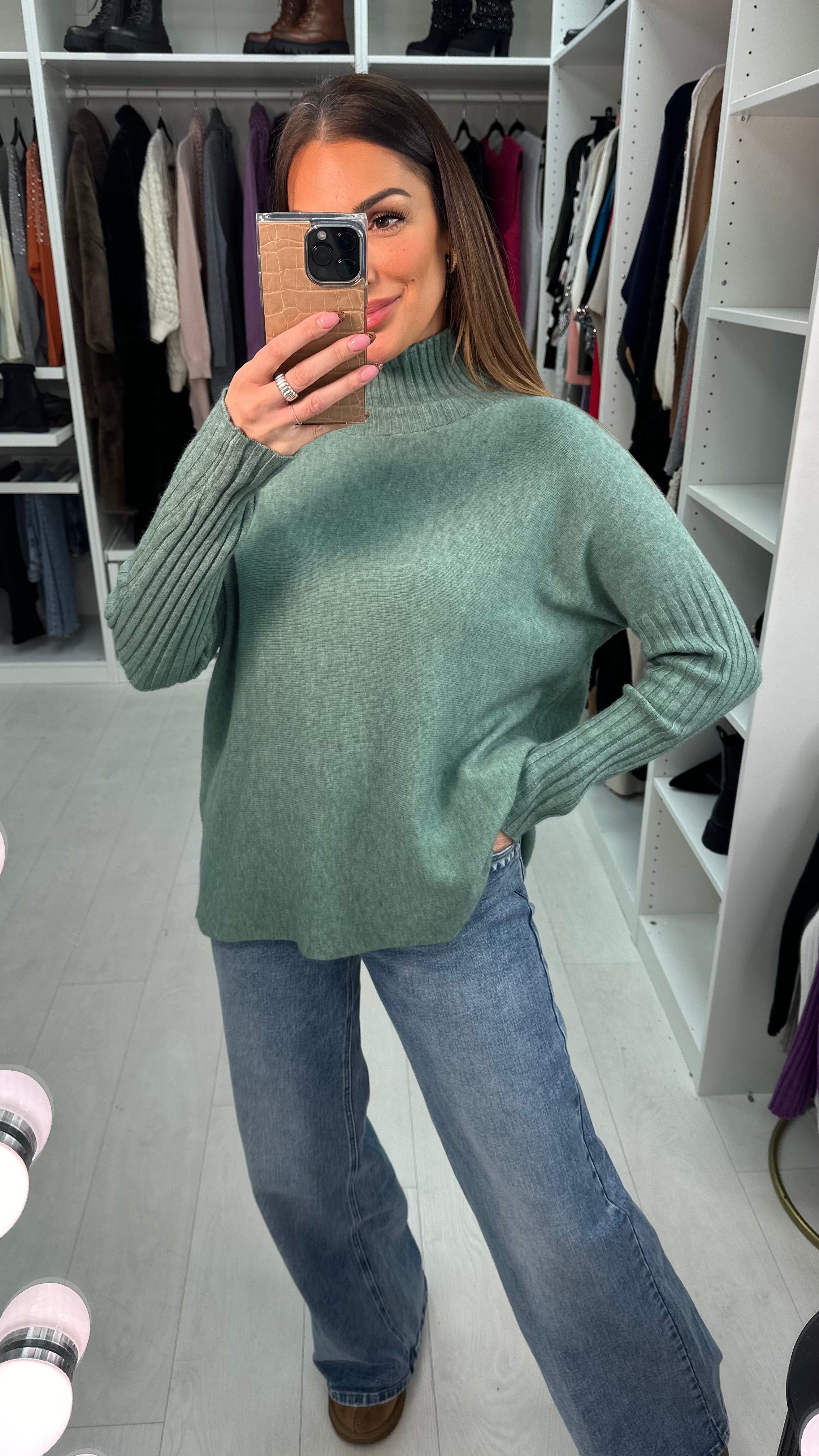 Barrie Plain High Neck Super Soft Knit Jumper