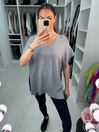 Kimberly Side Button Poncho Jumper