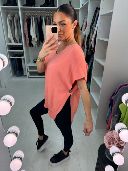 Kimberly Side Button Poncho Jumper