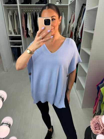Kimberly Side Button Poncho Jumper