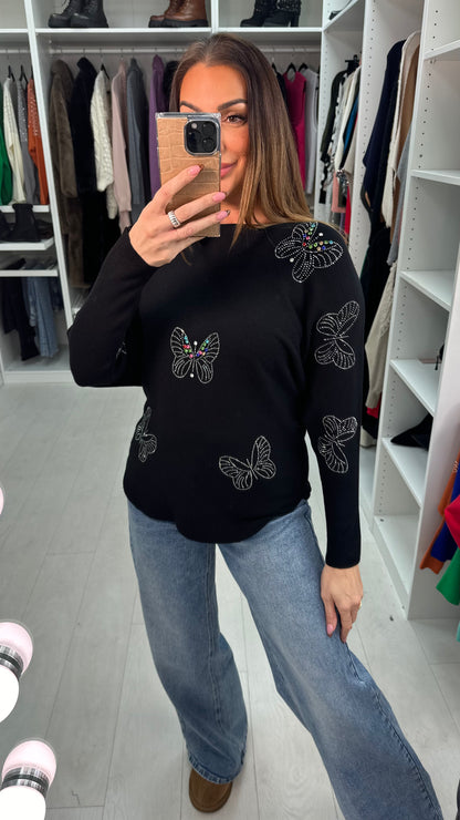 Soulla Embellished  Butterfly Detail Jumper