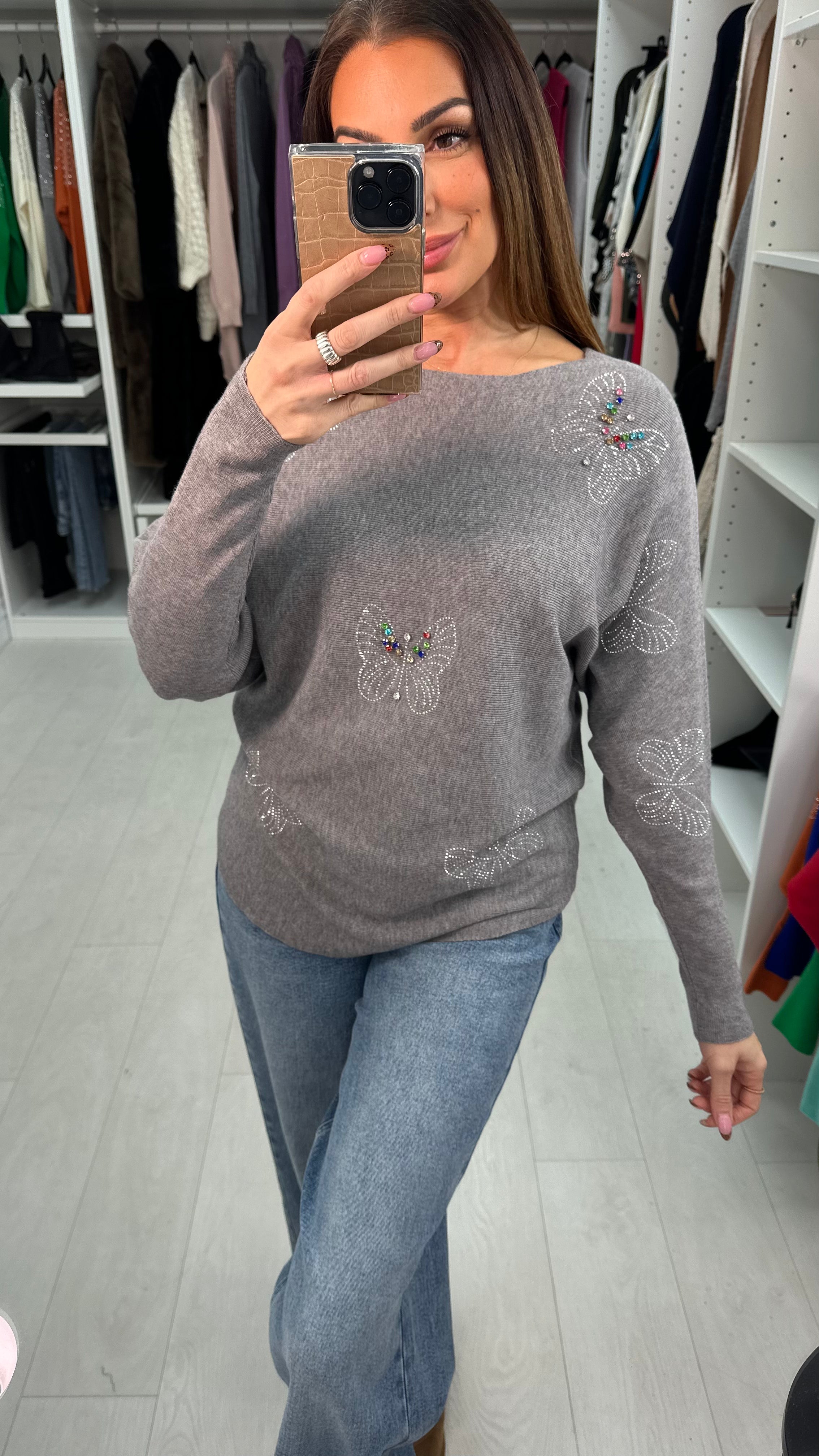 Soulla Embellished  Butterfly Detail Jumper