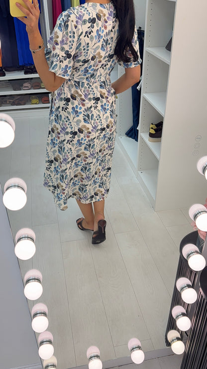 Andra Drawstring Waist Button Front Maxi Dress