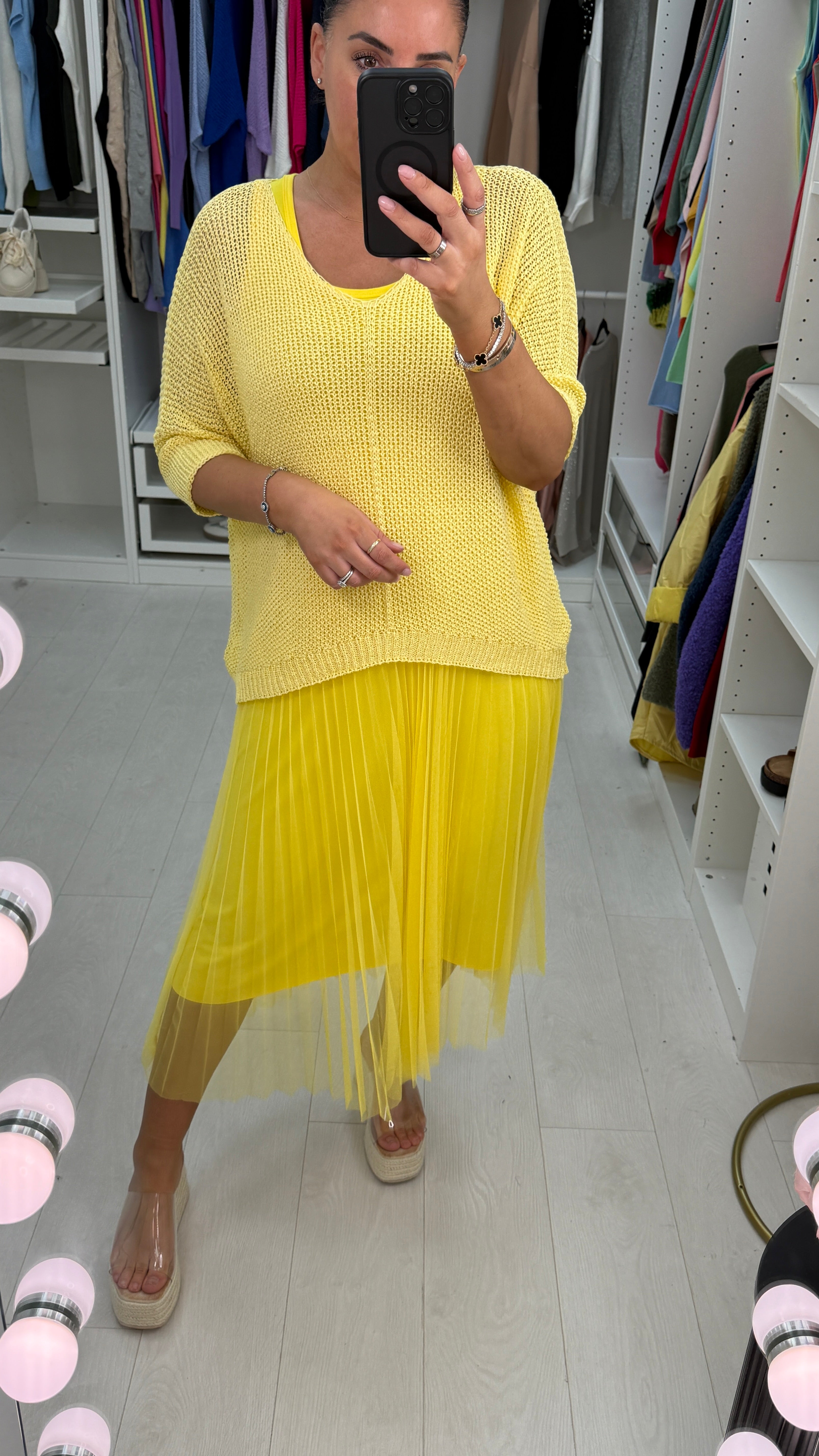 Alissia 2 Piece Knit Top & Pleated Chiffon Dress