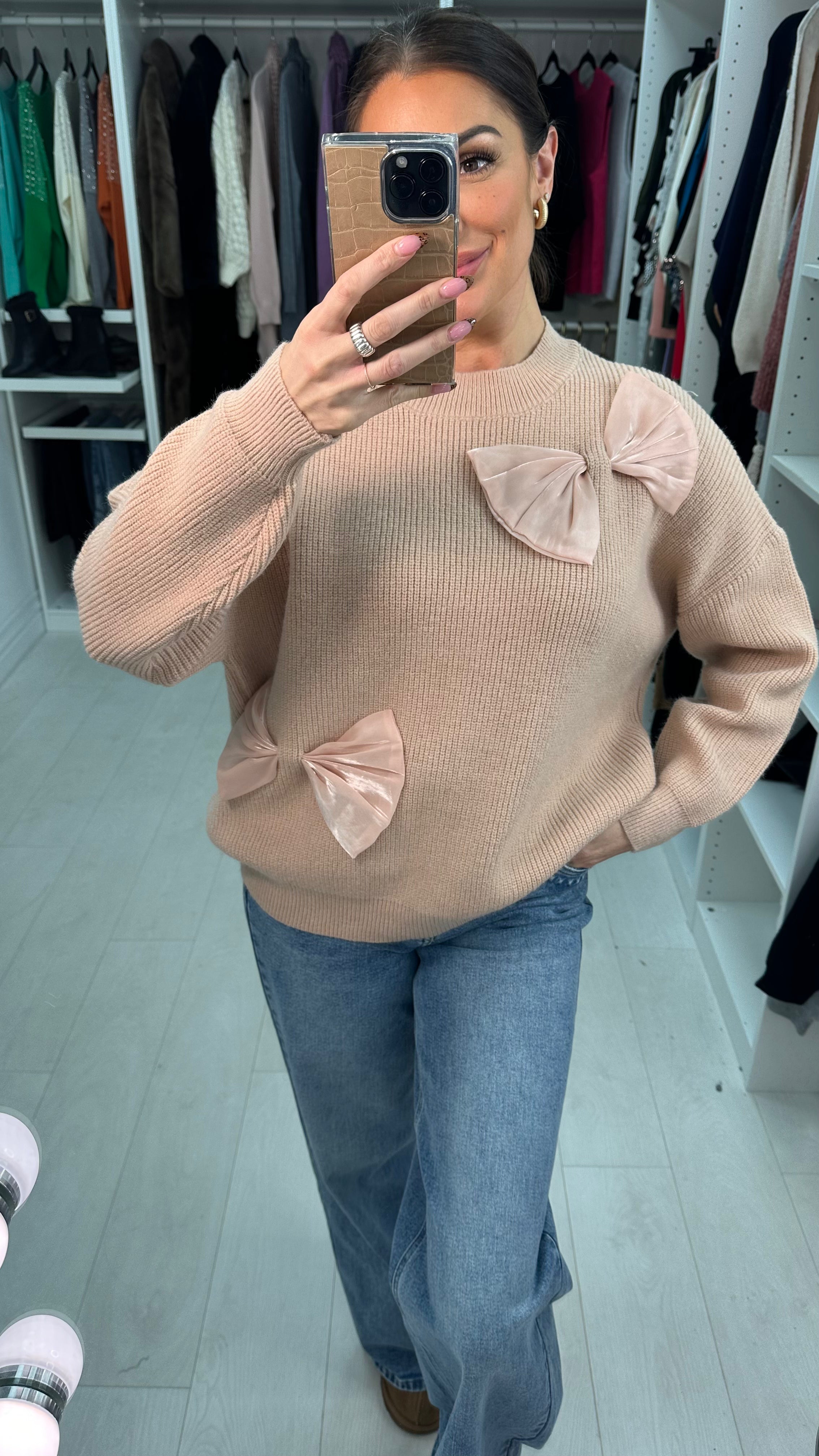 Marion Plain Bow Detail Knit Jumper