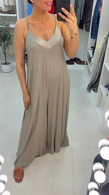 Melis Satin Edge Wide Leg Jumpsuit