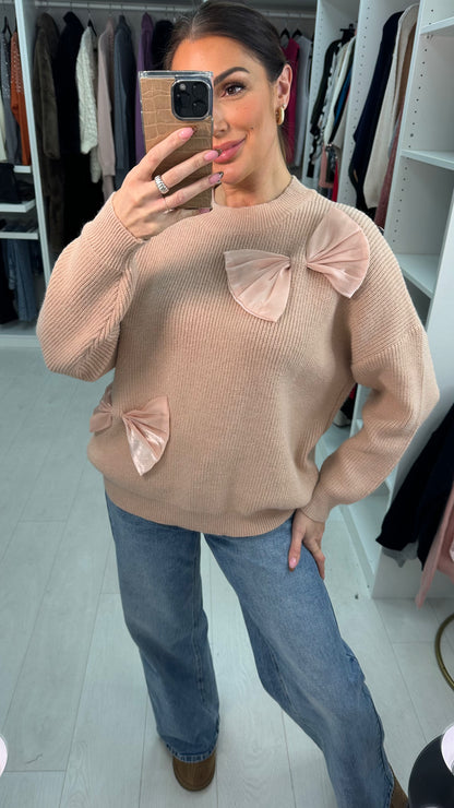 Marion Plain Bow Detail Knit Jumper
