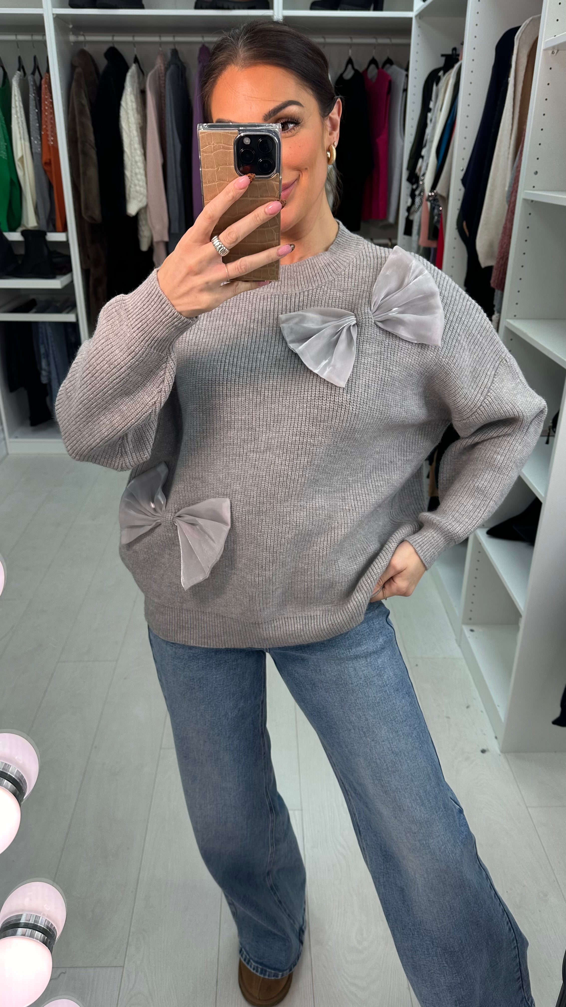 Marion Plain Bow Detail Knit Jumper