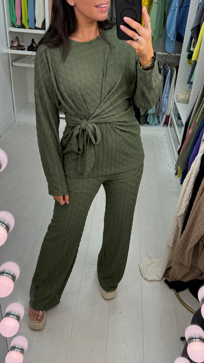 Lindie Textured Tie Front Co-Ord Set
