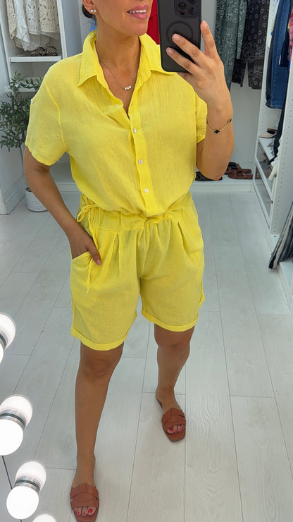 Amelie Plain Adjustable Tie Side Playsuit