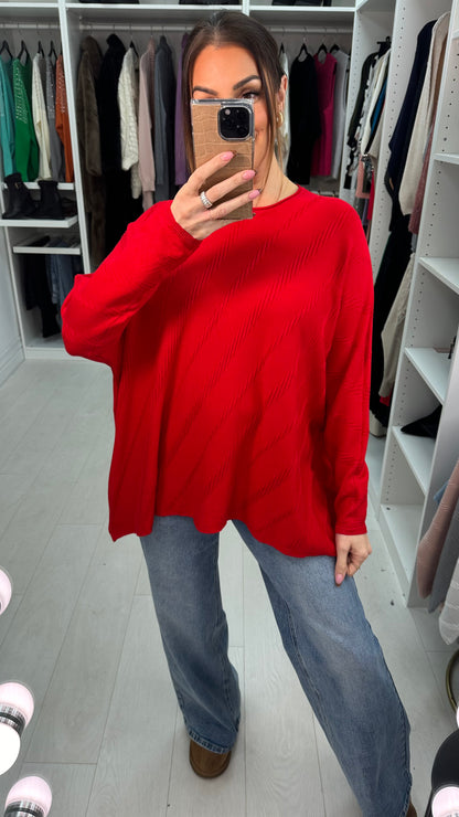 Parvin Textured Loose Fit Knit Jumper