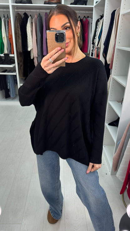 Parvin Textured Loose Fit Knit Jumper