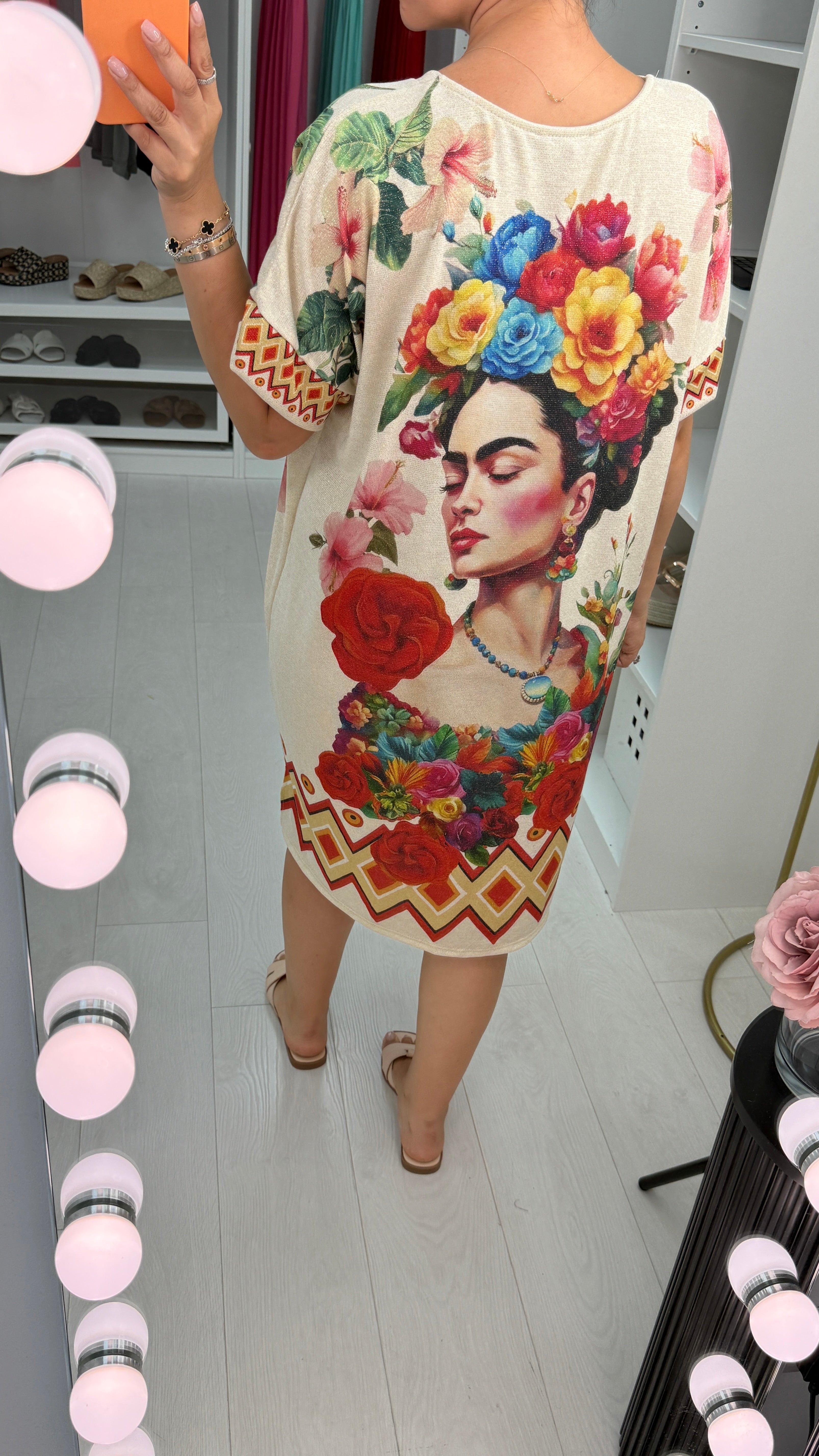Laurella Floral Print Loose Fit Midi Dress