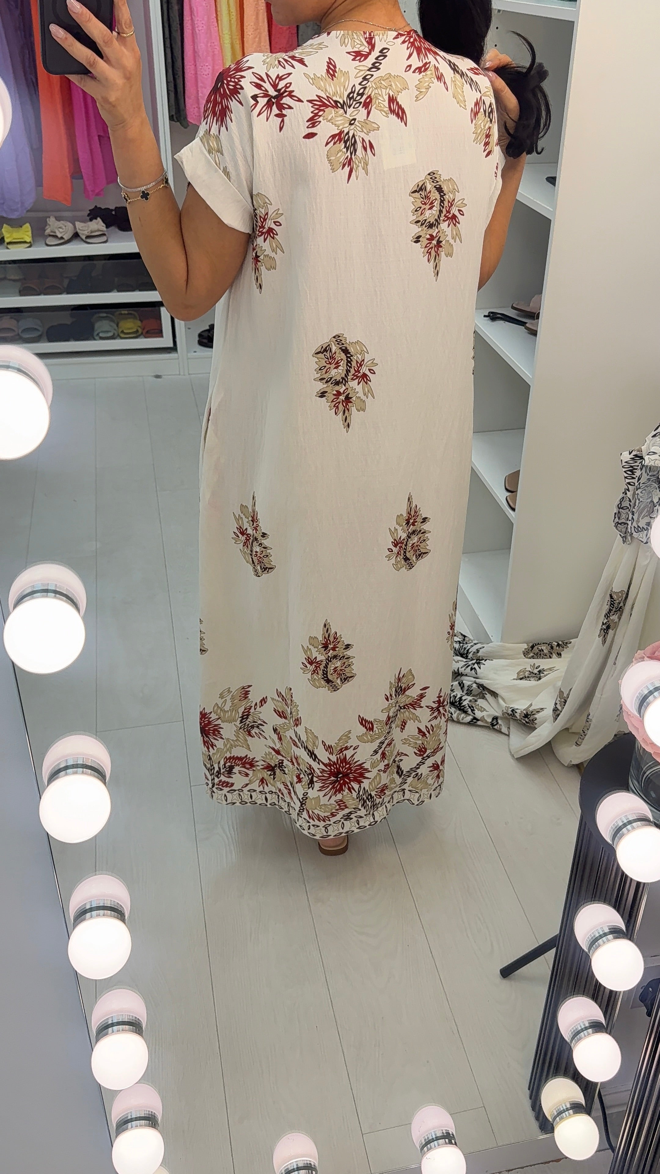 Janice V Neck Loose Fit Maxi Dress
