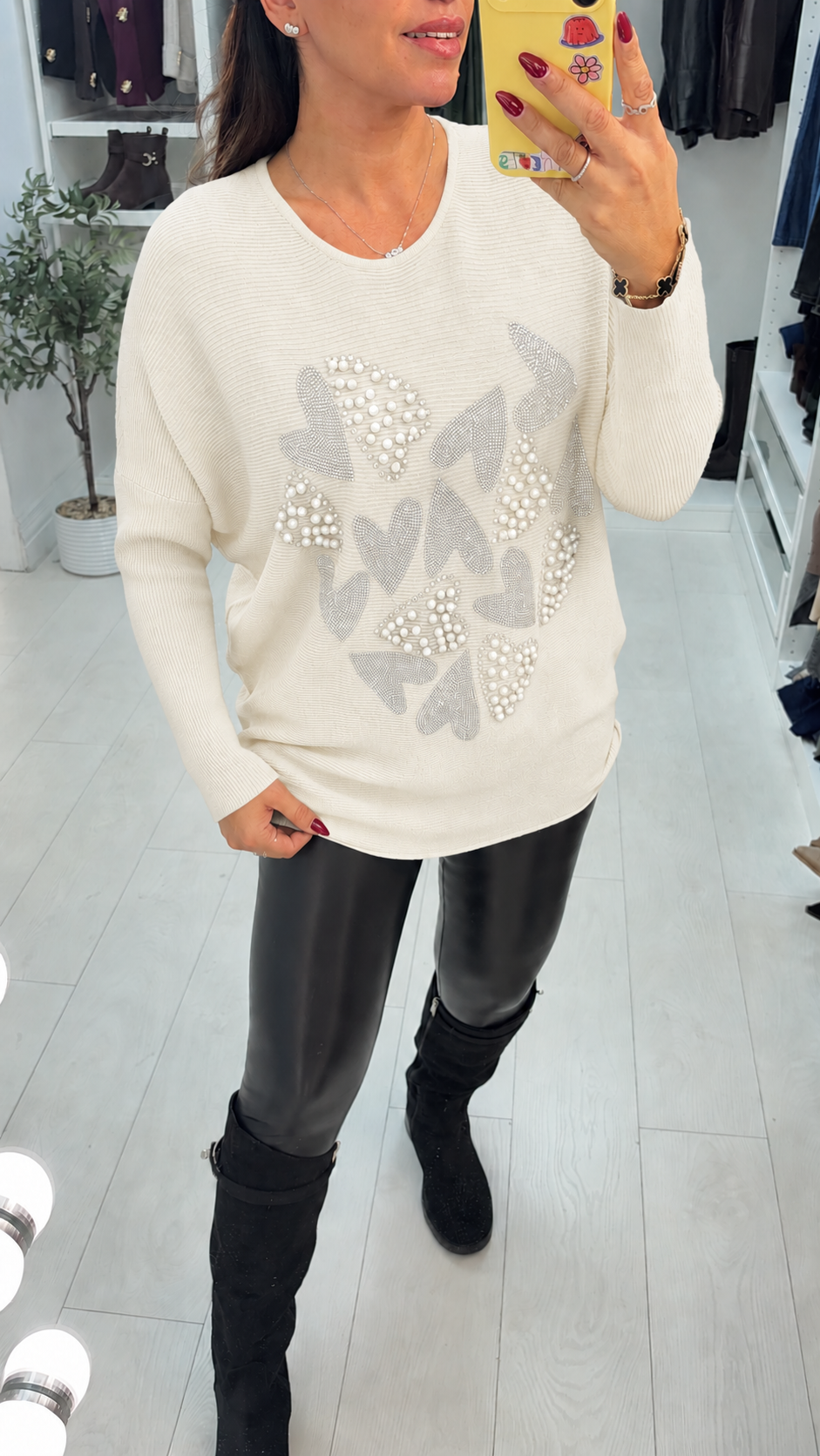 Herley Embellished Heart Detailed Jumper