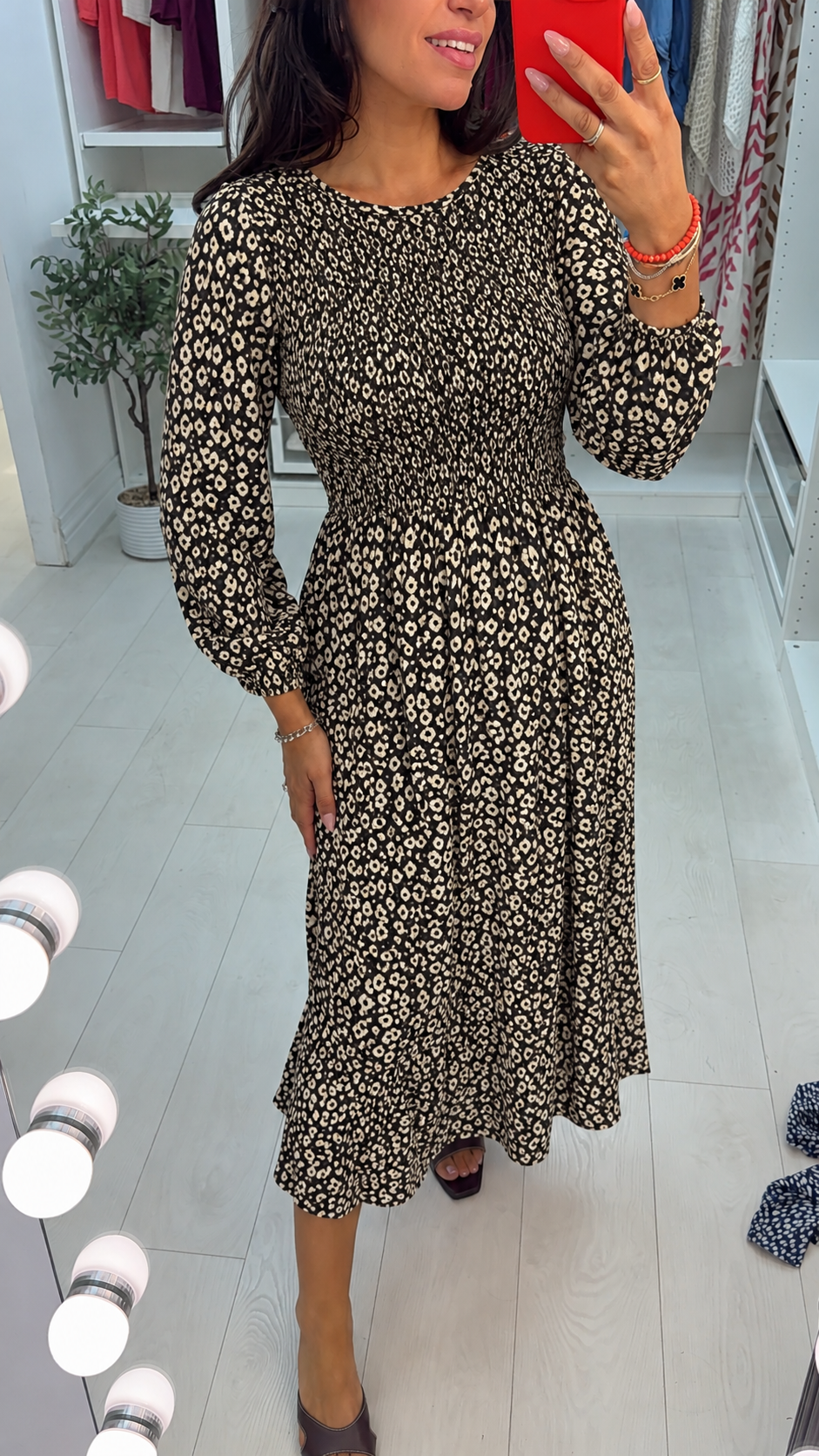 South Elasticated Bust Cheetah Print Dress