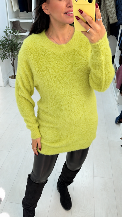 Morina Plain Super Soft Fluffy Longline Jumper