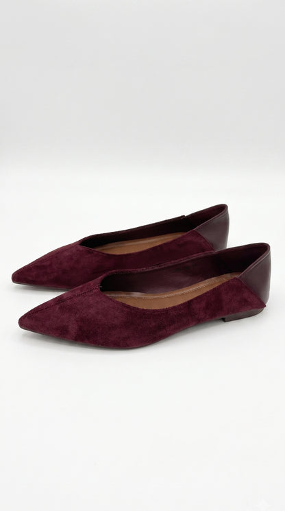 Vivia Faux Suede Pointed Ballet Flats
