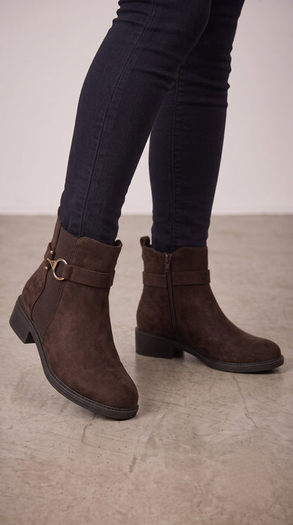 Elin Faux Suede Ankle Boots