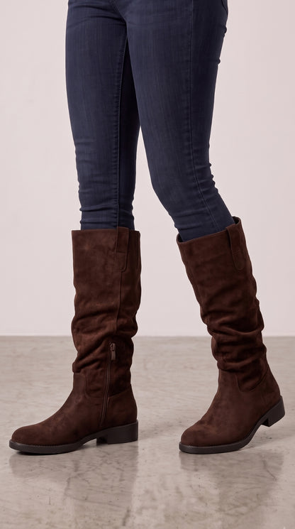 Jackie Faux Suede Knee High Boot