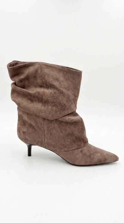 Hariet Faux suede Runched Heeled Boots