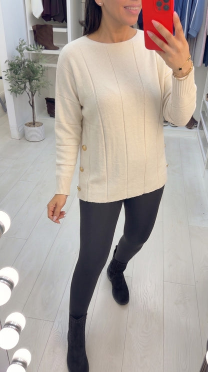 Nicolina Button Detail Knit Jumper
