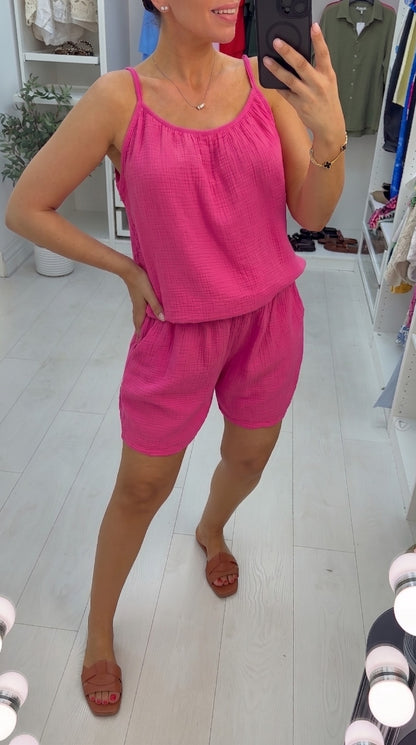 Quincy Plain Cheesecloth Shorts Co-Ord Set