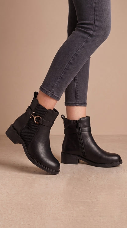 Daisy Faux Leather Ankle Boots