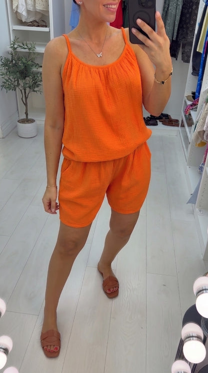 Quincy Plain Cheesecloth Shorts Co-Ord Set
