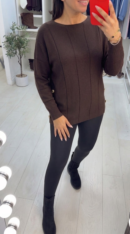 Nicolina Button Detail Knit Jumper
