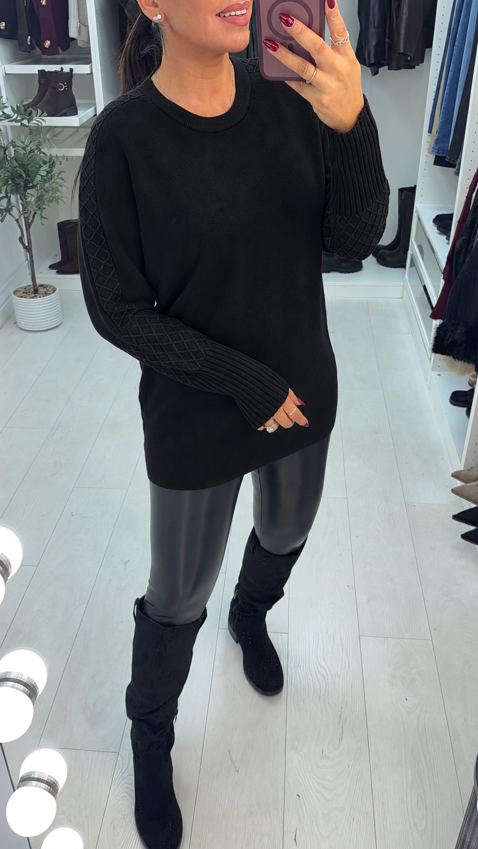 Brinda Lurex Detailed Longline Jumper