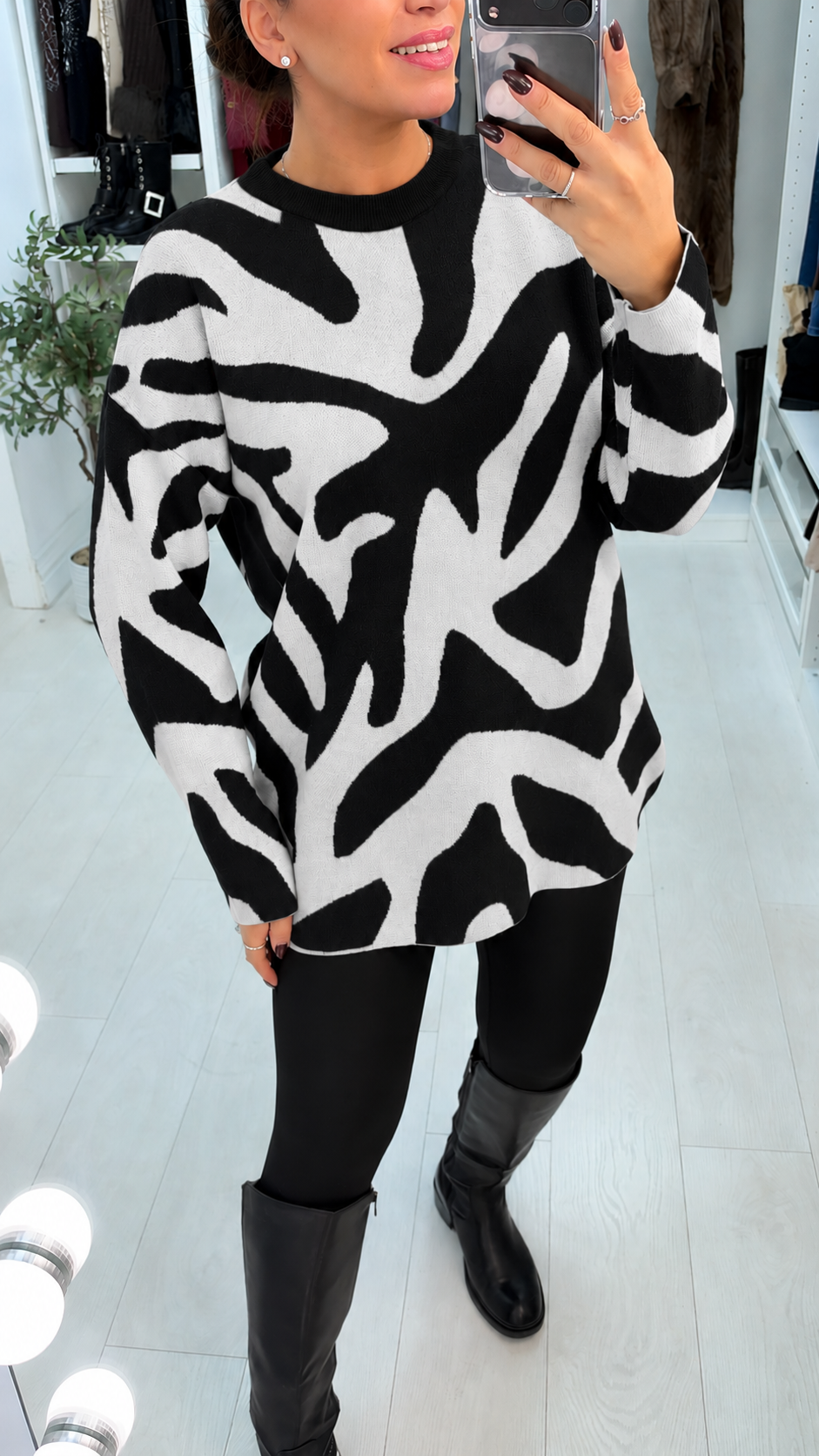 Liah Abstract Print Jumper