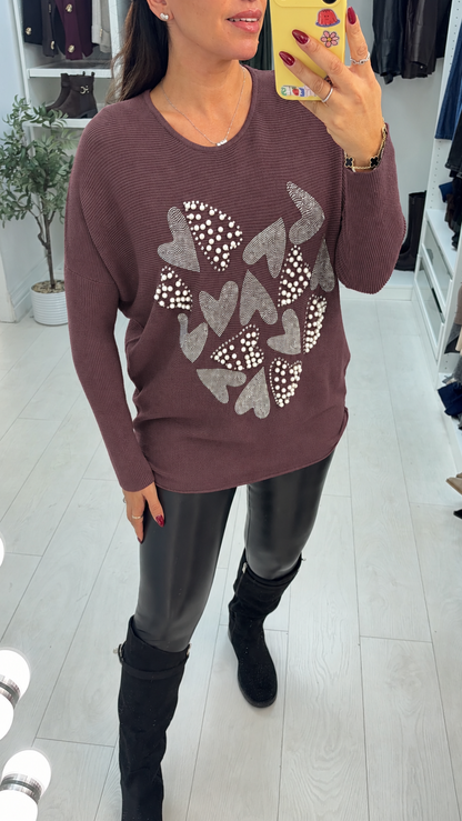 Herley Embellished Heart Detailed Jumper