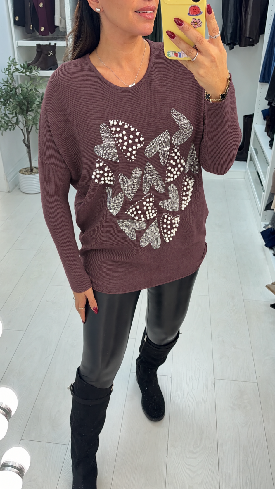 Herley Embellished Heart Detailed Jumper