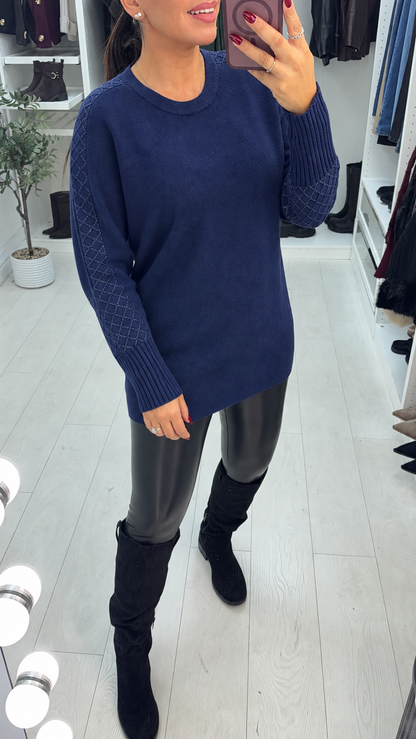 Brinda Lurex Detailed Longline Jumper