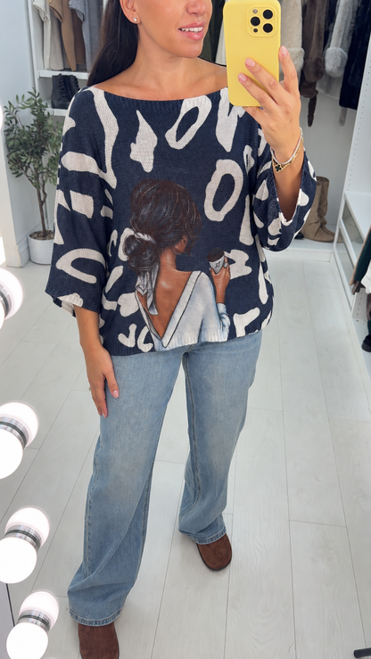 Viviana Cheetah 'Coffee' Print Batwing Top