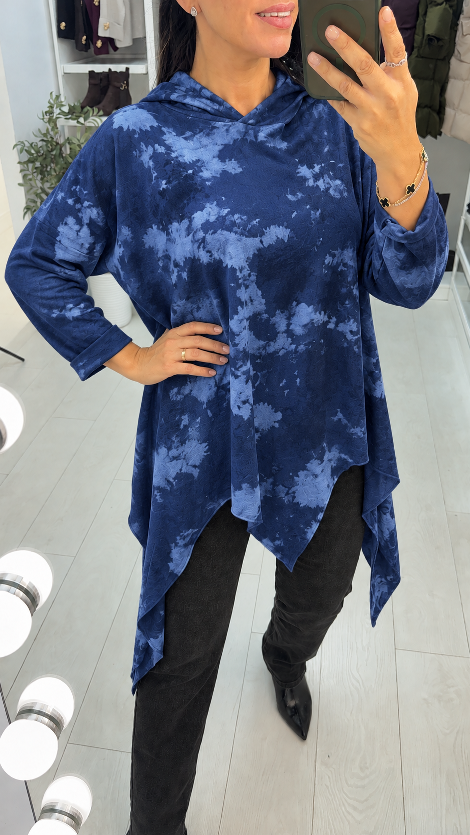 Billy Oversized Drape Splodge Detailed Hooded Sweatshirt