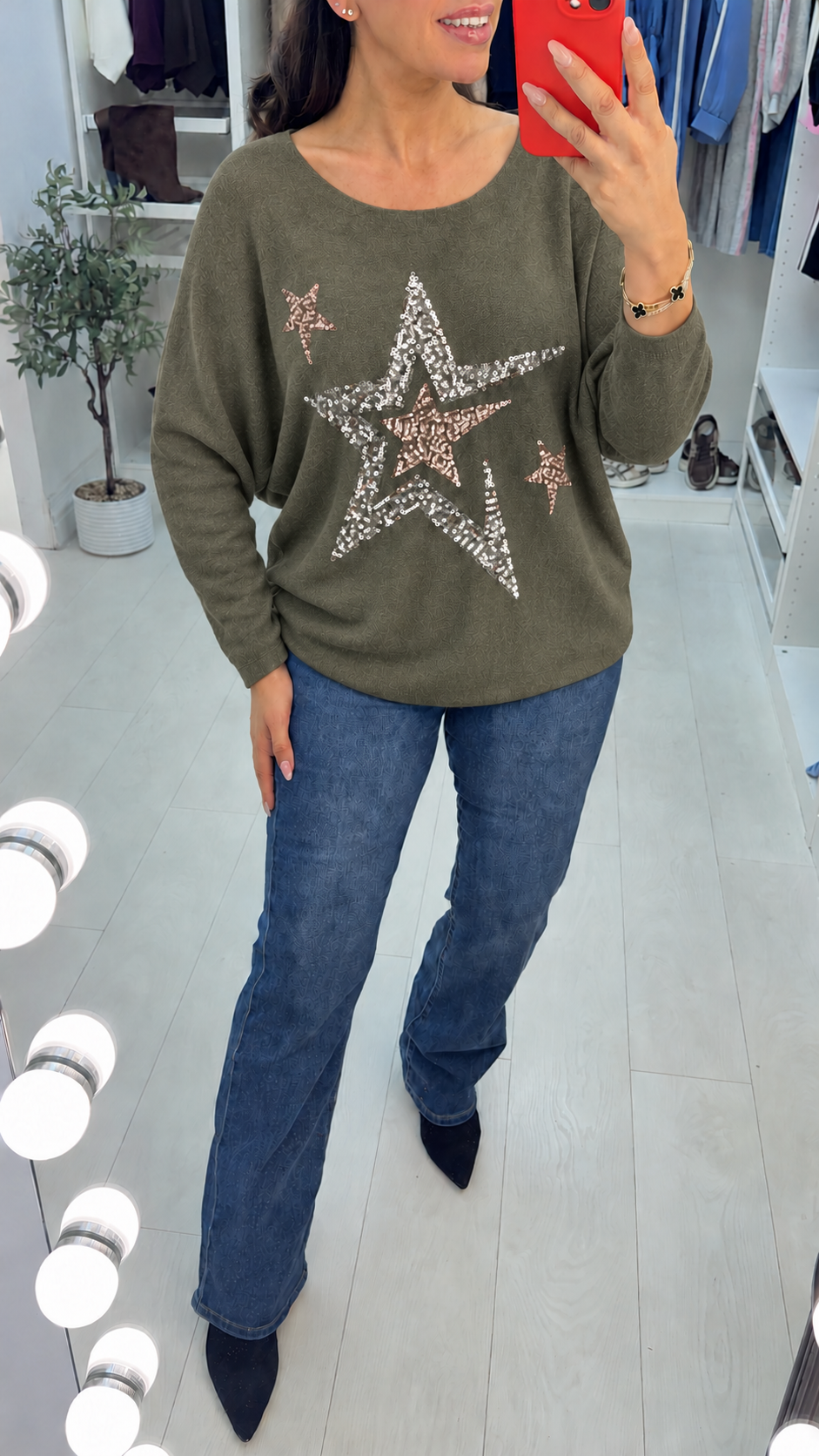 Nala Sequin Star Embellished Jumper