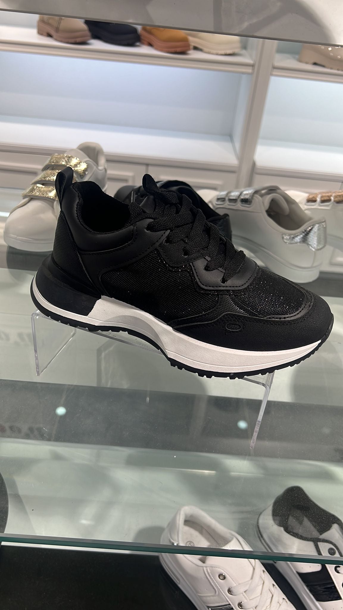 Meara Black Sparkle Detail Trainers