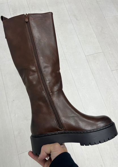 Regina Chocolate Knee High Boots