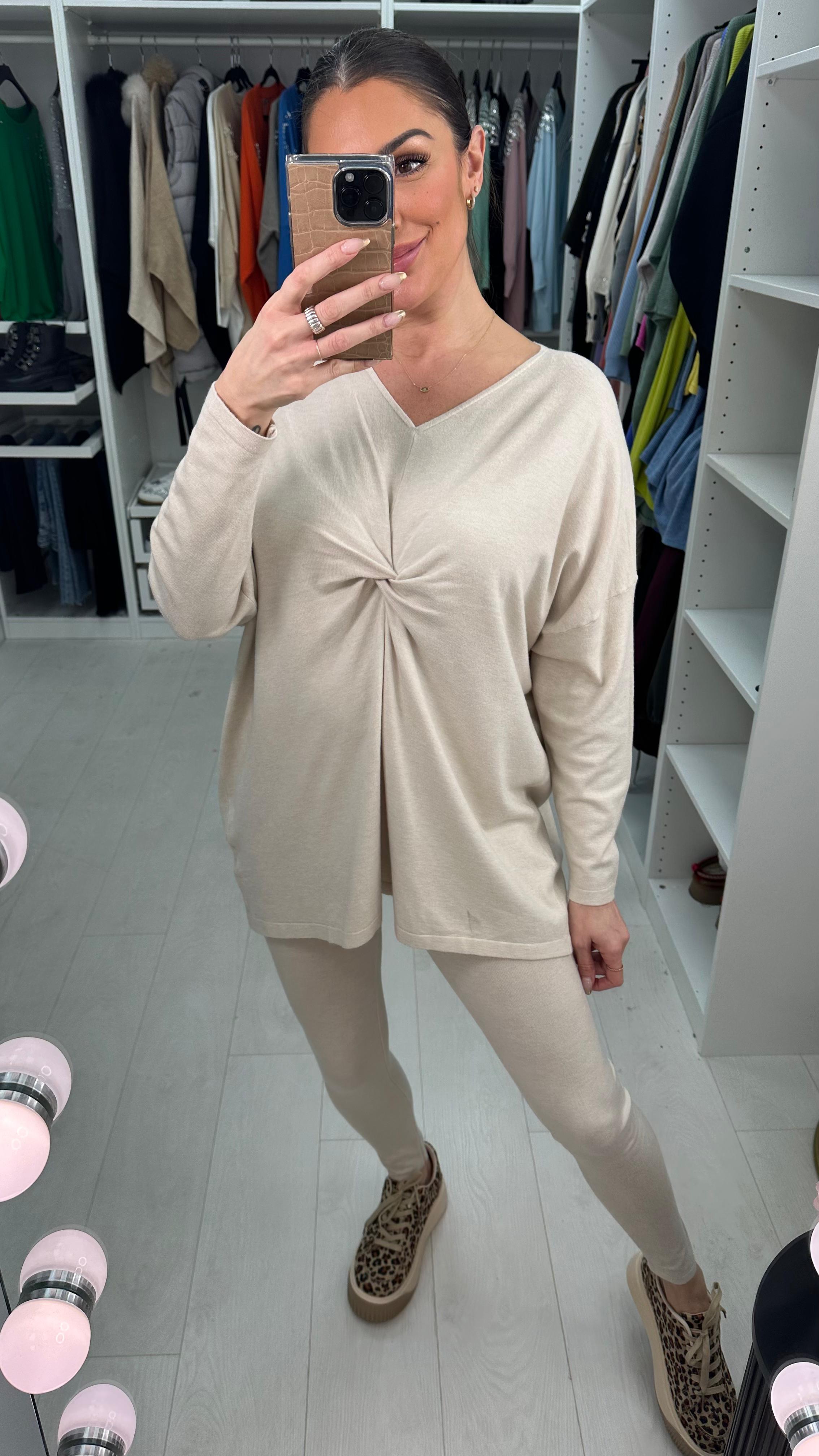 Casta Tie Knot Front Jumper & Leggings Set