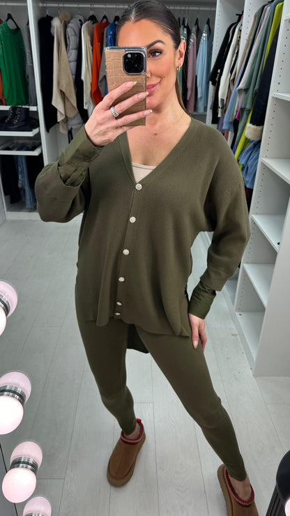 Peggy Diamante Button Loungewear Set