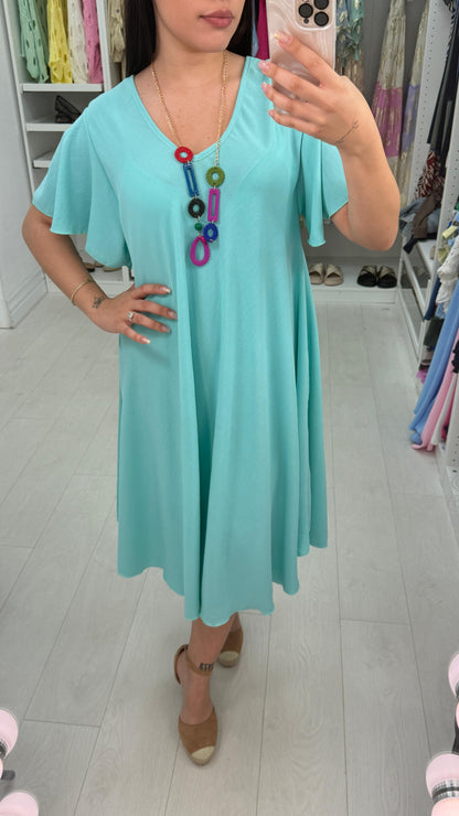 Amira Loose Fit Dress With Necklace