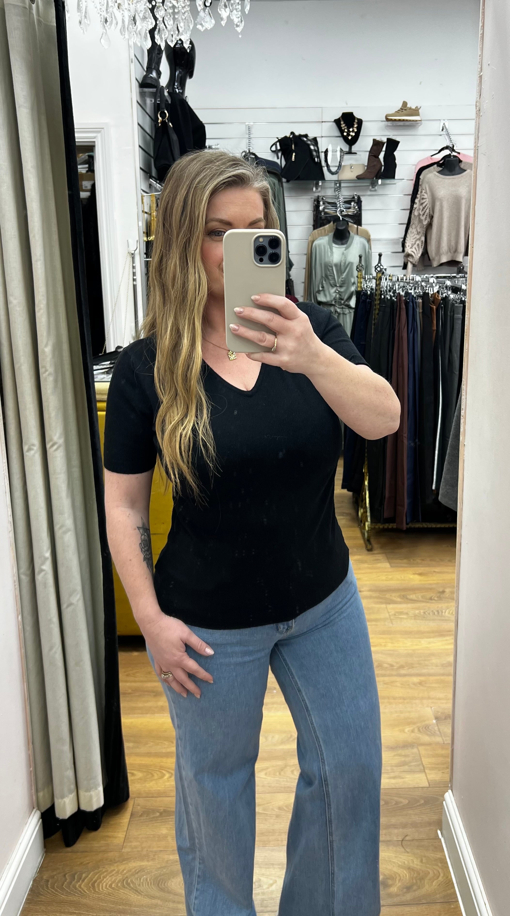 Evianna Plain Short Sleeve Jumper