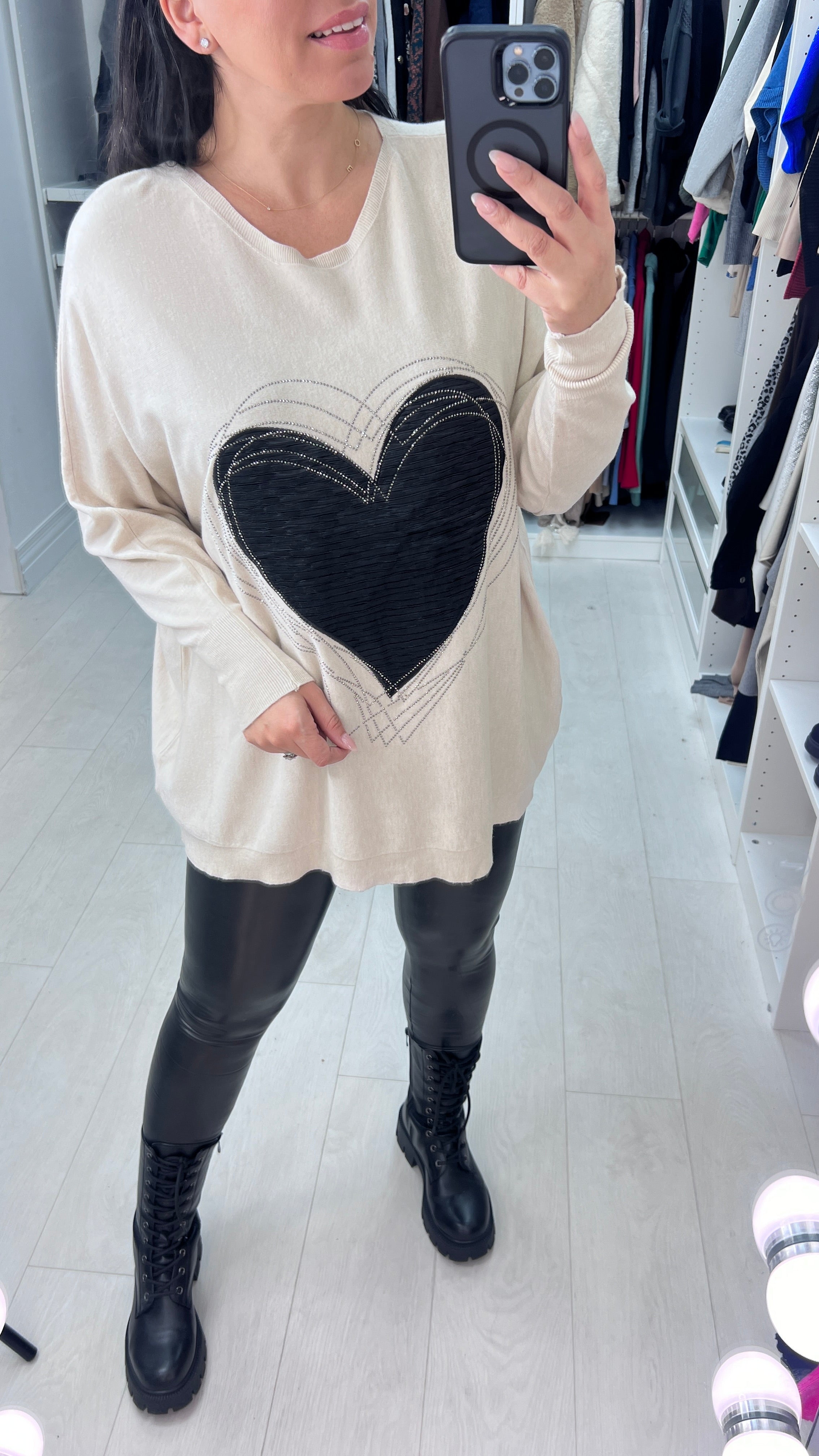 Shiloh Heart Design Knit Jumper